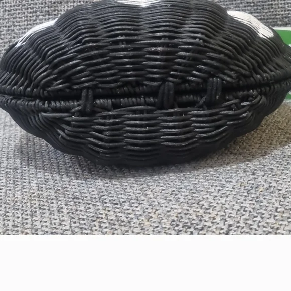 Kate Spade x Target NWT Wicker Blk & Wht Bag - Picture 5 of 7